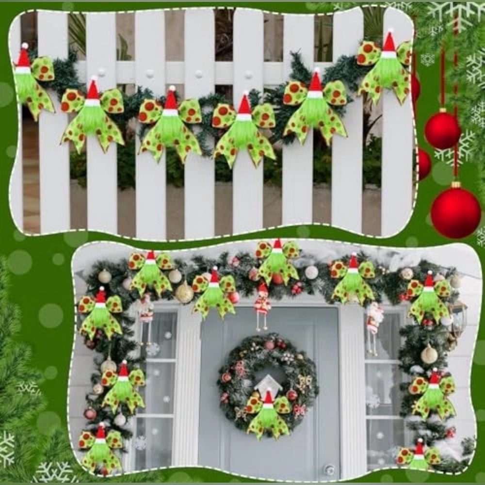 NEW 12 Pc Grinchmas Bows for Tree, Wreath, Etc - Boutique - Picture 4 of 4